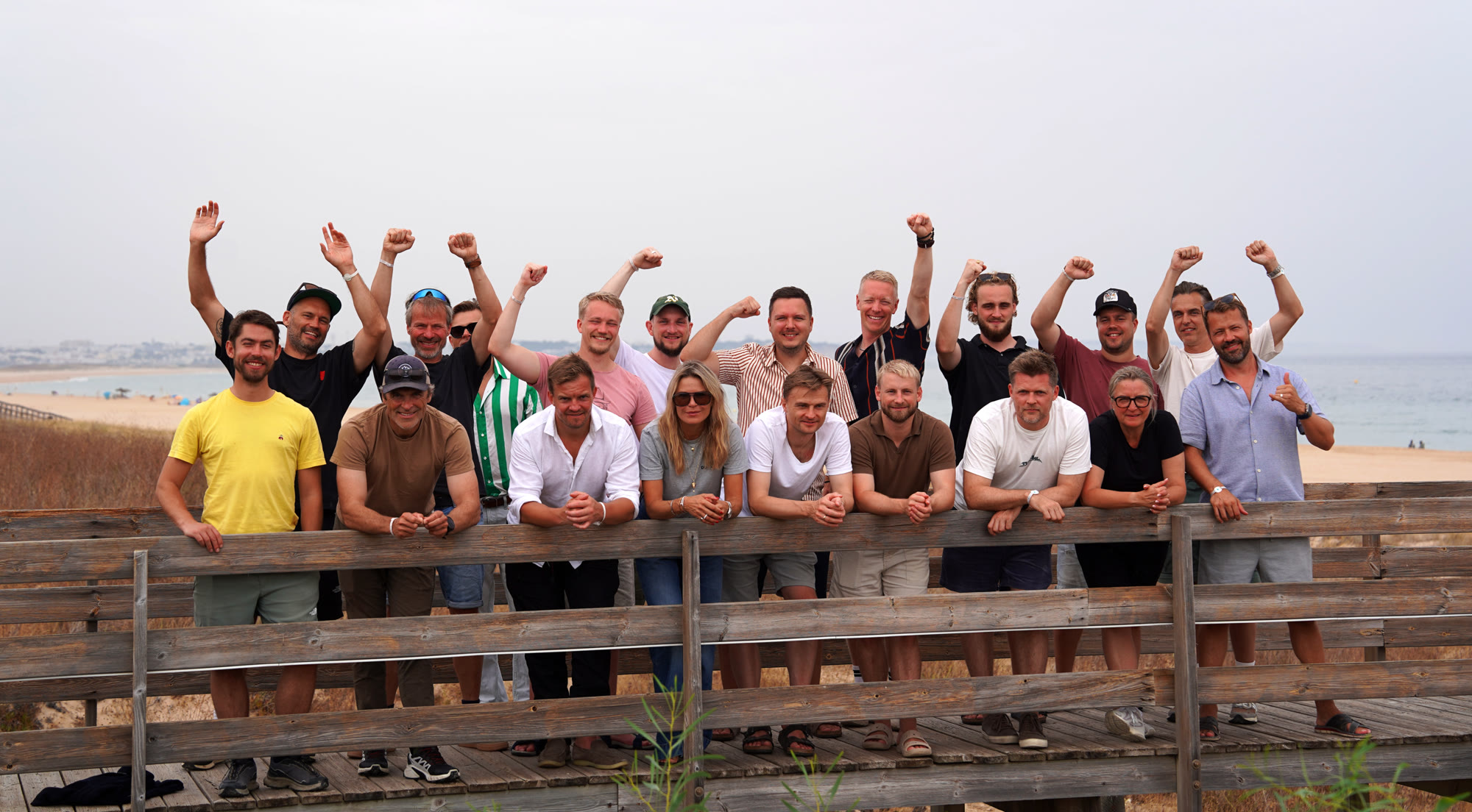 The whole group on the boardwalk